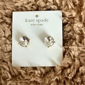 Kate Spade Gold and Clear Crystal Gumdrop Earrings